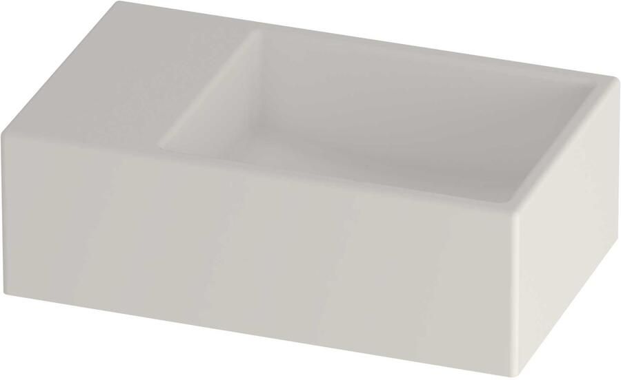 Proline Run Fontein Porselein Rechthoek Zonder Kraangat Links 30x18x10 cm Mat Wit