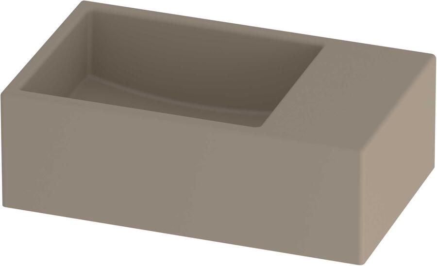 Proline Run Fontein Porselein Rechthoek Zonder Kraangat Rechts 30x18x10 cm Mat Crème Cotton