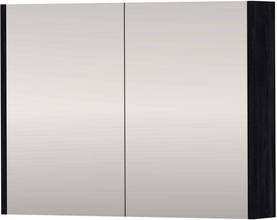 Proline SPK Comfort Spiegelkast Dubbelzijdig 80x14x60 cm Black Oak