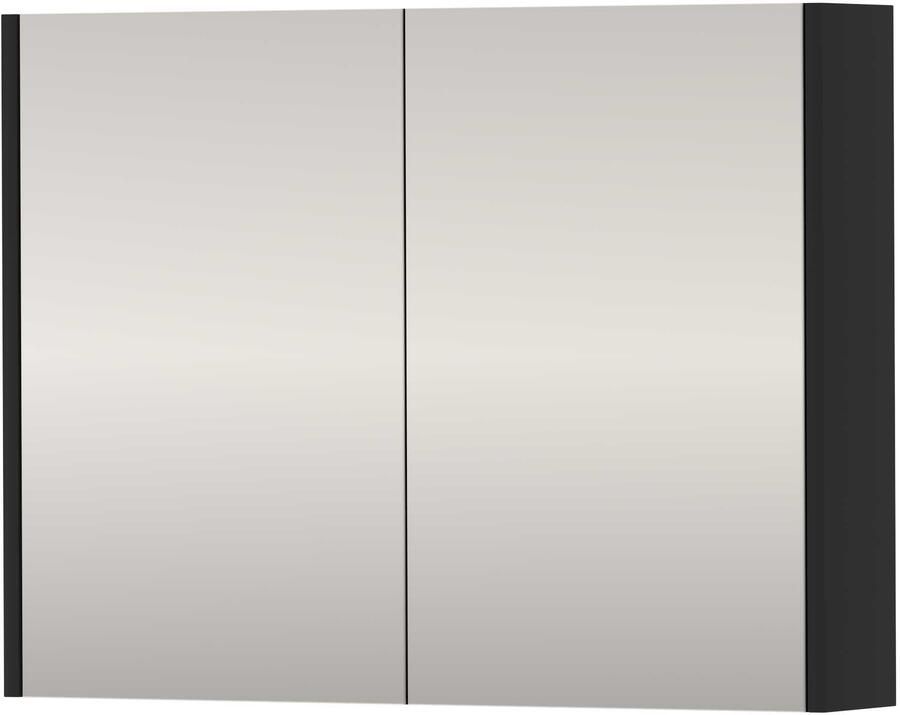 Proline SPK Comfort Spiegelkast Dubbelzijdig 80x14x60 cm Mat Zwart