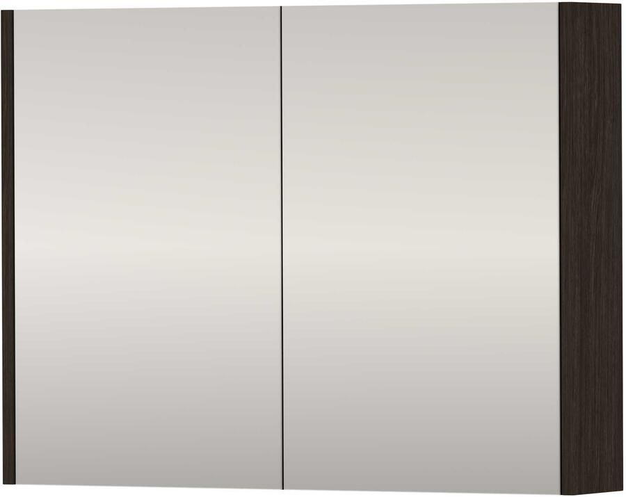 Proline SPK Comfort Spiegelkast Dubbelzijdig 80x14x60 cm Mokka Oak