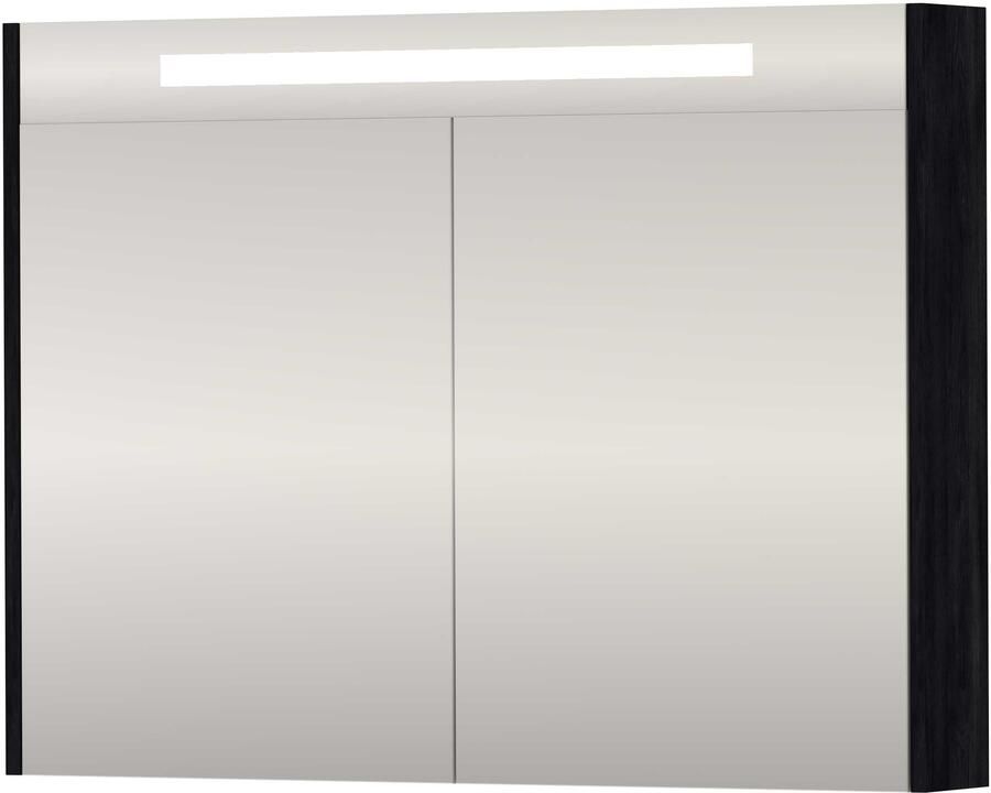 Proline SPK Premium Spiegelkast LED 100x14x74 cm Charcoal Oak
