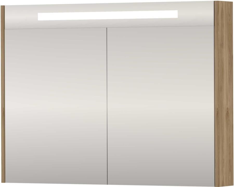 Proline SPK Premium Spiegelkast LED 100x14x74 cm Cider Oak