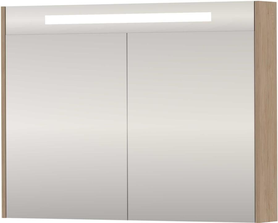 Proline SPK Premium Spiegelkast LED 100x14x74 cm Ideal Oak