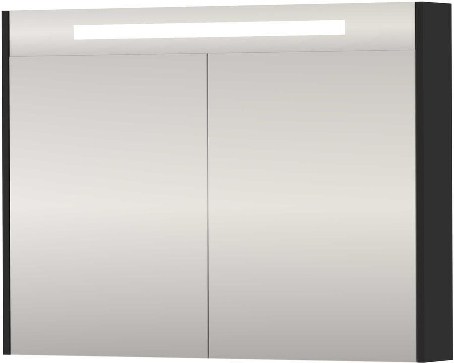Proline SPK Premium Spiegelkast LED 100x14x74 cm Mat Zwart