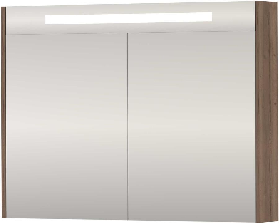 Proline SPK Premium Spiegelkast LED 100x14x74 cm Terra Oak