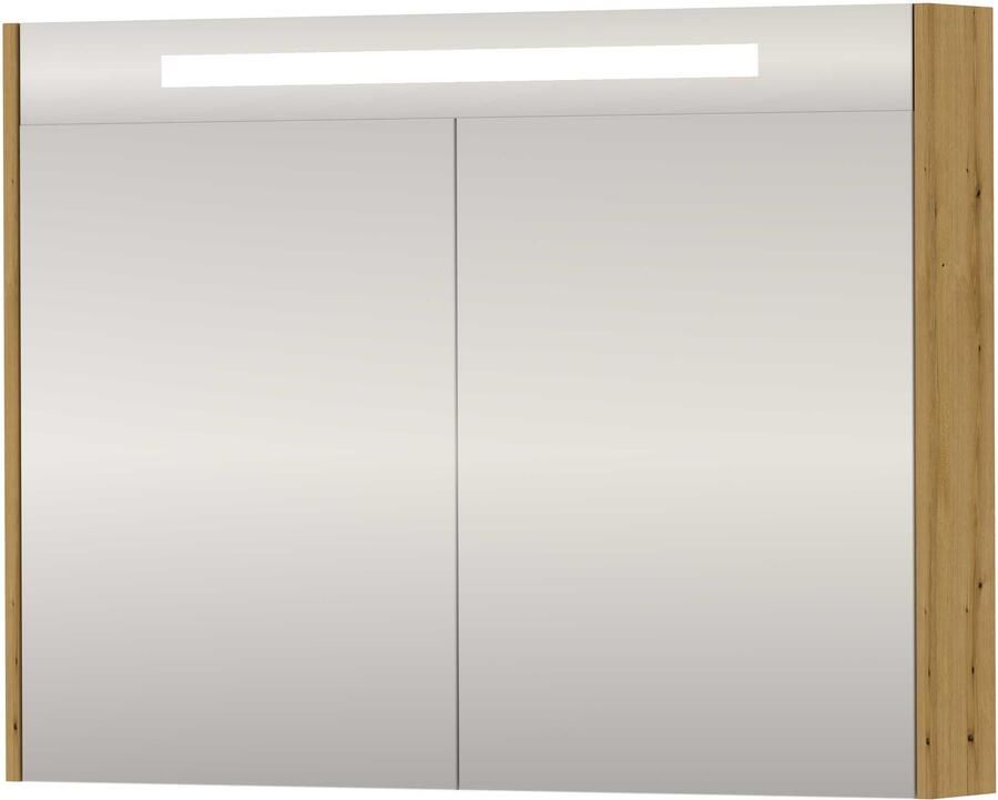 Proline SPK Premium Spiegelkast LED 100x14x74 cm Urban Oak