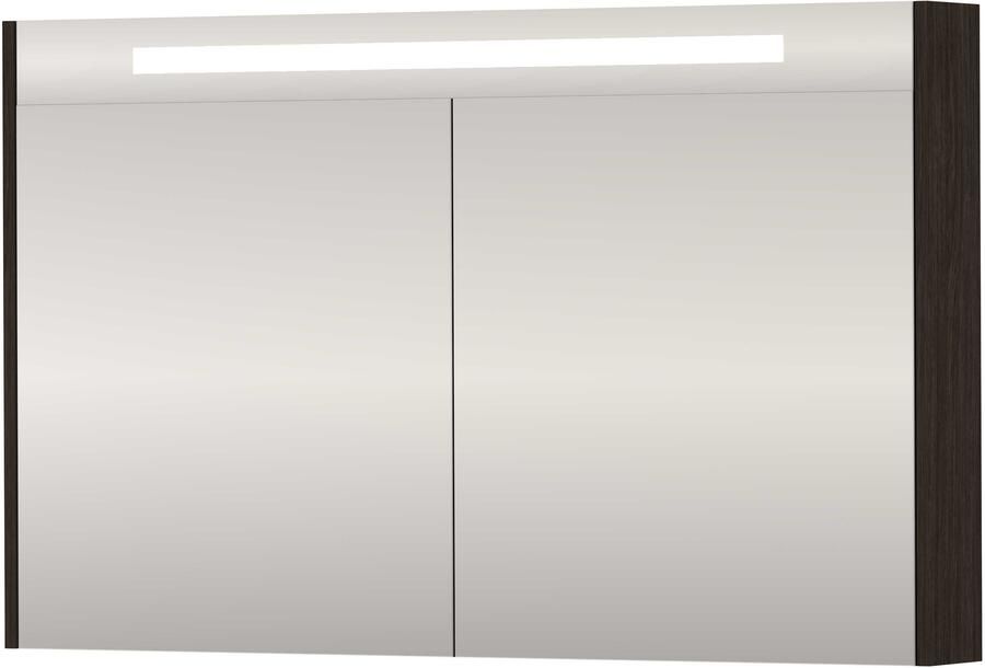 Proline SPK Premium Spiegelkast LED 120x14x74 cm Mokka Oak