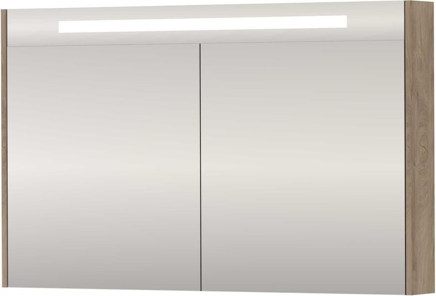 Proline SPK Premium Spiegelkast LED 120x14x74 cm Raw Oak