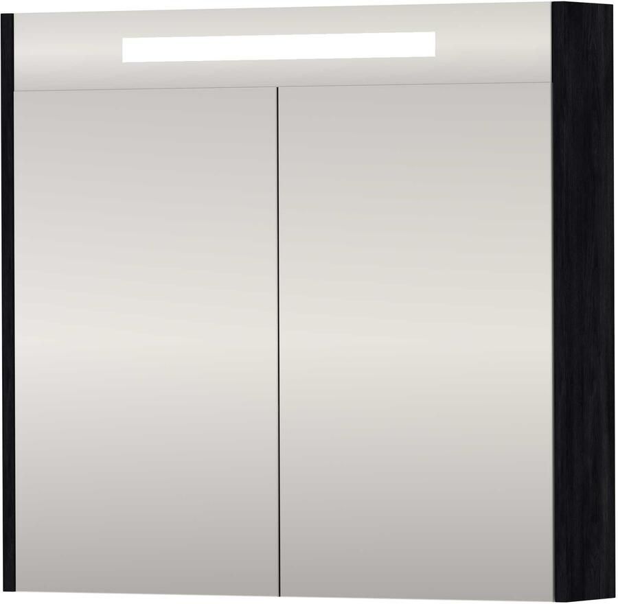 Proline SPK Premium Spiegelkast LED 80x14x74 cm Black Oak