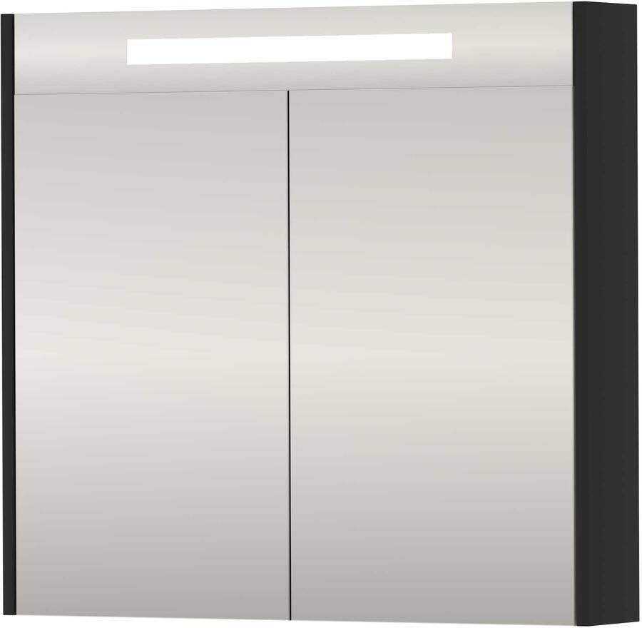 Proline SPK Premium Spiegelkast LED 80x14x74 cm Mat Zwart