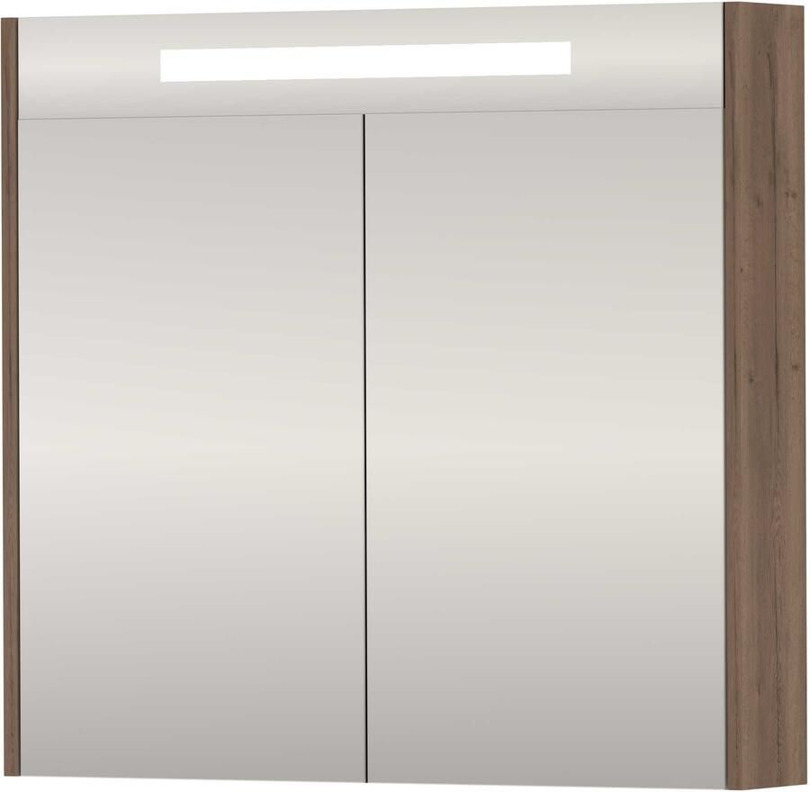 Proline SPK Premium Spiegelkast LED 80x14x74 cm Terra Oak