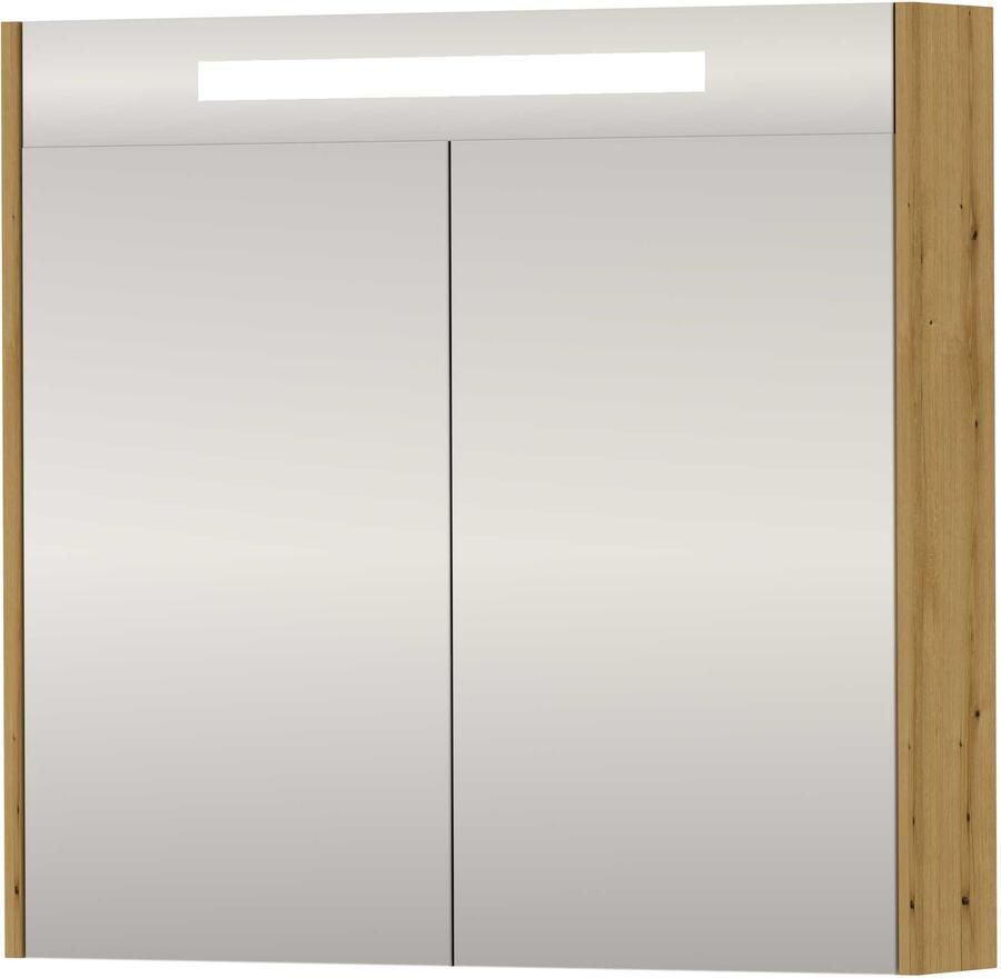 Proline SPK Premium Spiegelkast LED 80x14x74 cm Urban Oak