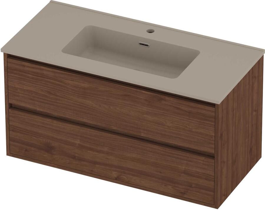 Proline Tribute Badmeubelset Porselein 1 Gat 100x46x54 cm Mat Crème Cotton Indian Walnut