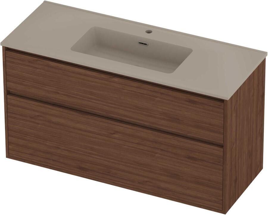 Proline Tribute Badmeubelset Porselein 1 Gat 120x46x67 cm Mat Crème Cotton Indian Walnut