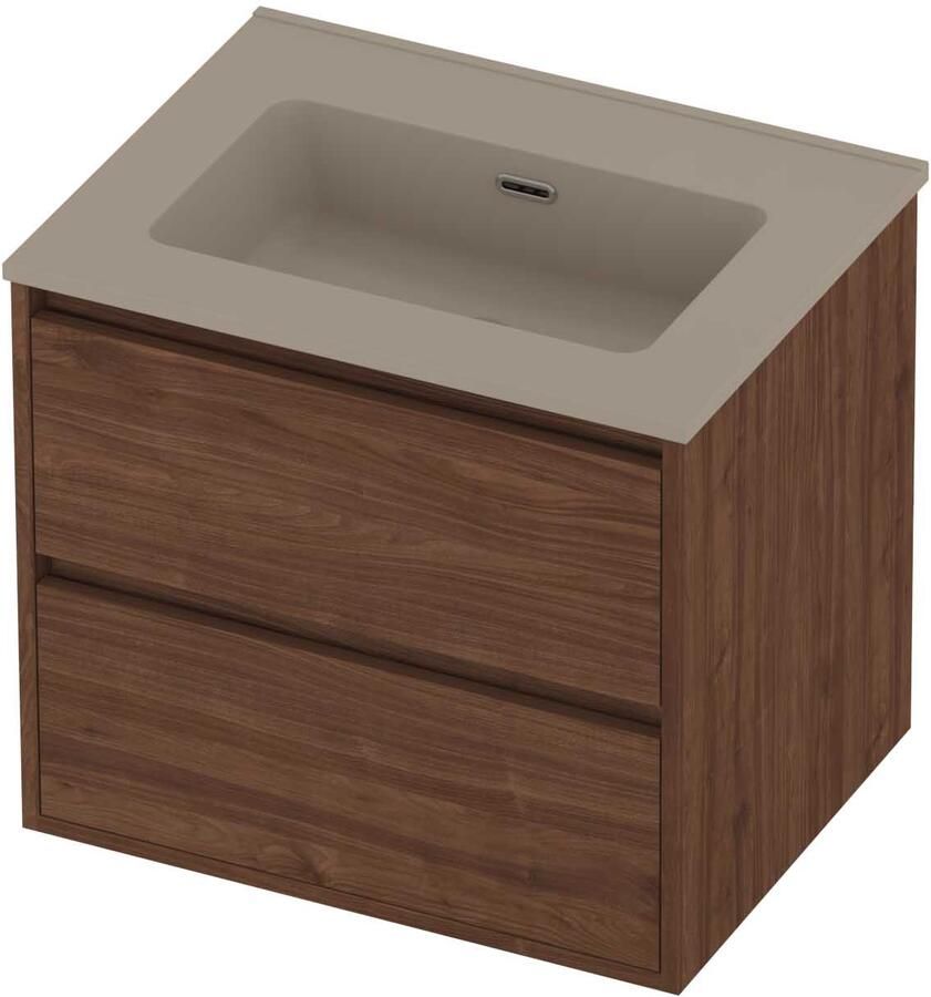 Proline Tribute Badmeubelset Porselein 1 Gat 60x46x54 cm Mat Crème Cotton Indian Walnut