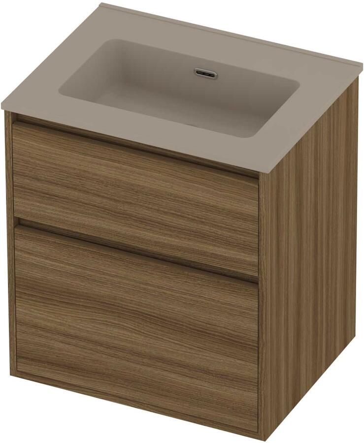 Proline Tribute Badmeubelset Porselein 1 Gat 60x46x67 cm Mat Crème Cotton Caramel Walnut