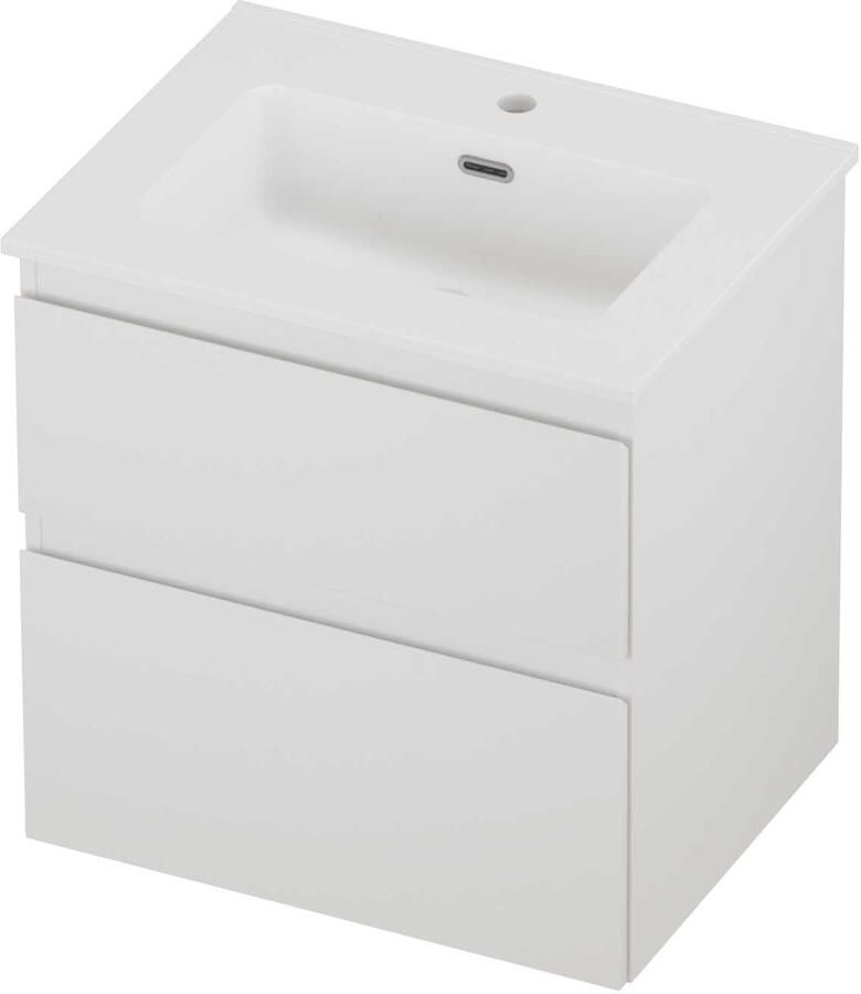 Proline Tribute Badmeubelset Porselein Elegant 1 Kraangat 60x46x62 cm Mat White Mat Wit