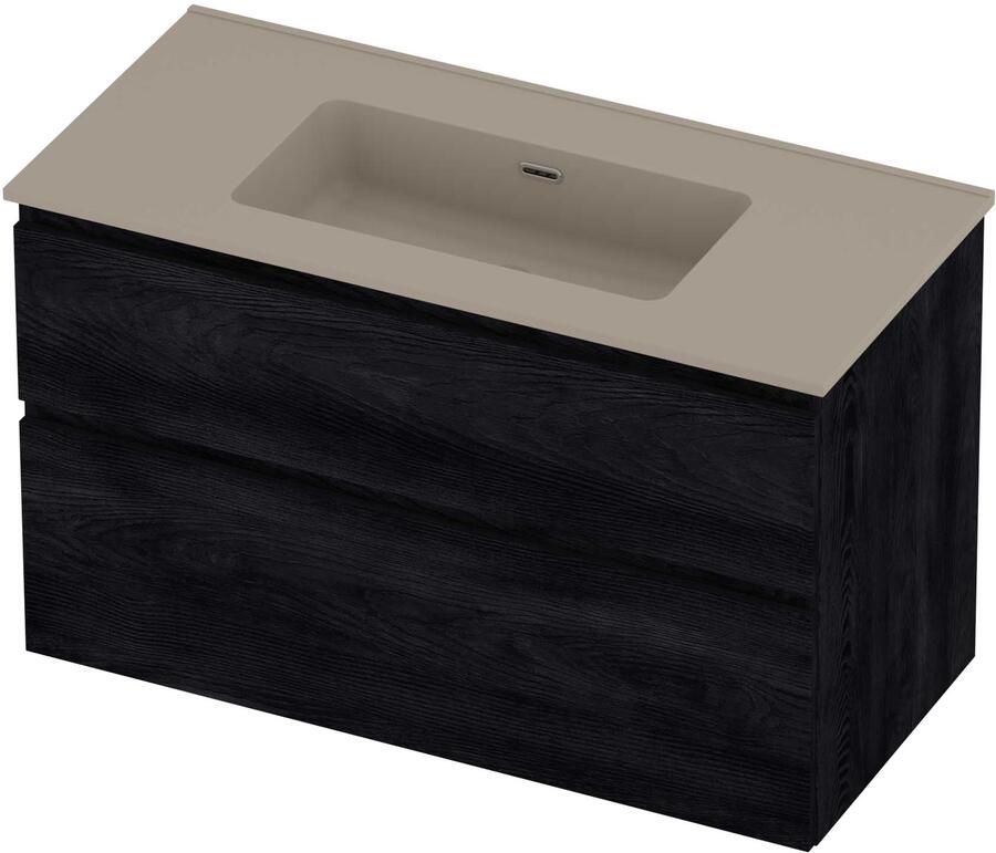 Proline Tribute Badmeubelset Porselein Elegant 100x46x62 cm Mat Crème Cotton Black Oak