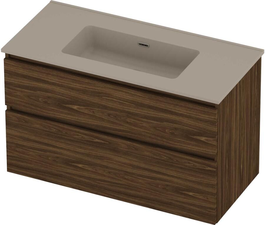 Proline Tribute Badmeubelset Porselein Elegant 100x46x62 cm Mat Crème Cotton Cabana Oak