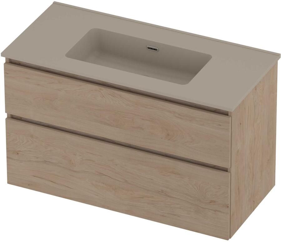 Proline Tribute Badmeubelset Porselein Elegant 100x46x62 cm Mat Crème Cotton Ideal Oak