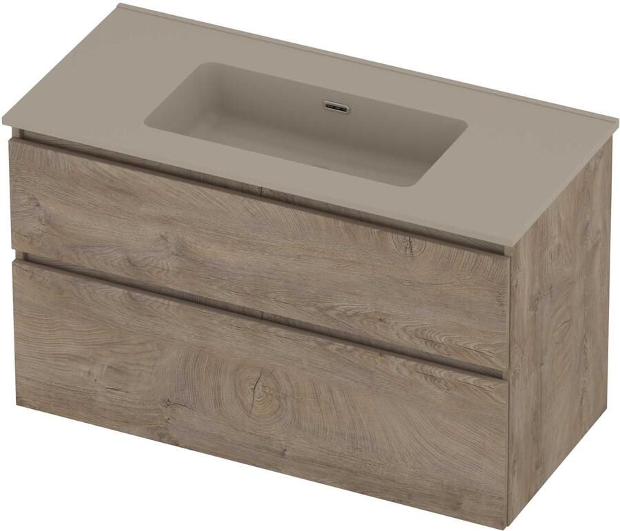 Proline Tribute Badmeubelset Porselein Elegant 100x46x62 cm Mat Crème Cotton Raw Oak