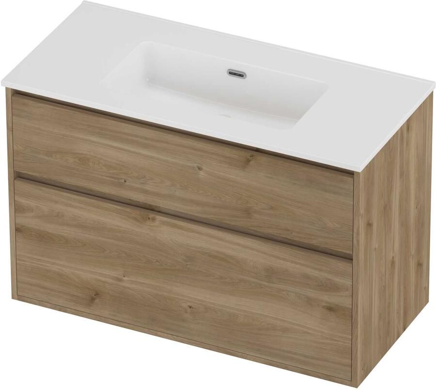 Proline Tribute Badmeubelset Porselein Elegant 100x46x67 cm Glans Wit Cider Oak