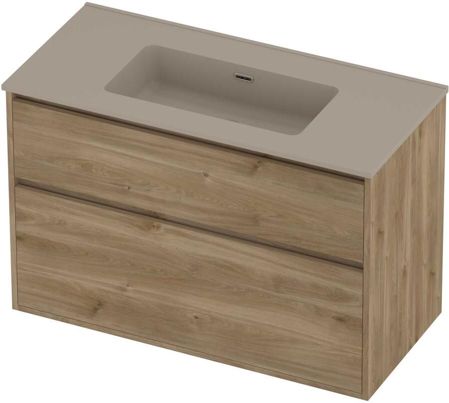 Proline Tribute Badmeubelset Porselein Elegant 100x46x67 cm Mat Crème Cotton Cider Oak