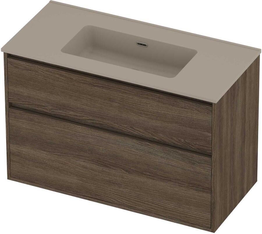 Proline Tribute Badmeubelset Porselein Elegant 100x46x67 cm Mat Crème Cotton Vital Oak
