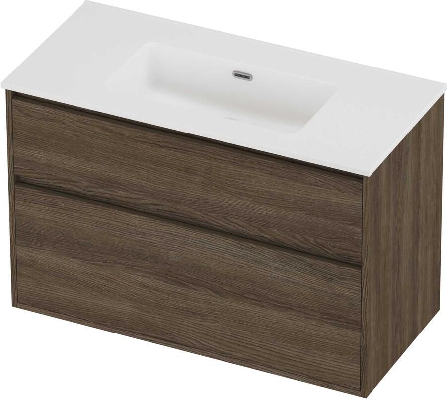Proline Tribute Badmeubelset Porselein Elegant 100x46x67 cm Mat White Vital Oak