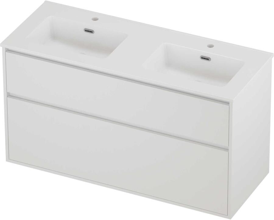 Proline Tribute Badmeubelset Porselein Elegant 2 Gaten 120x46x67 cm Glans Wit Mat White