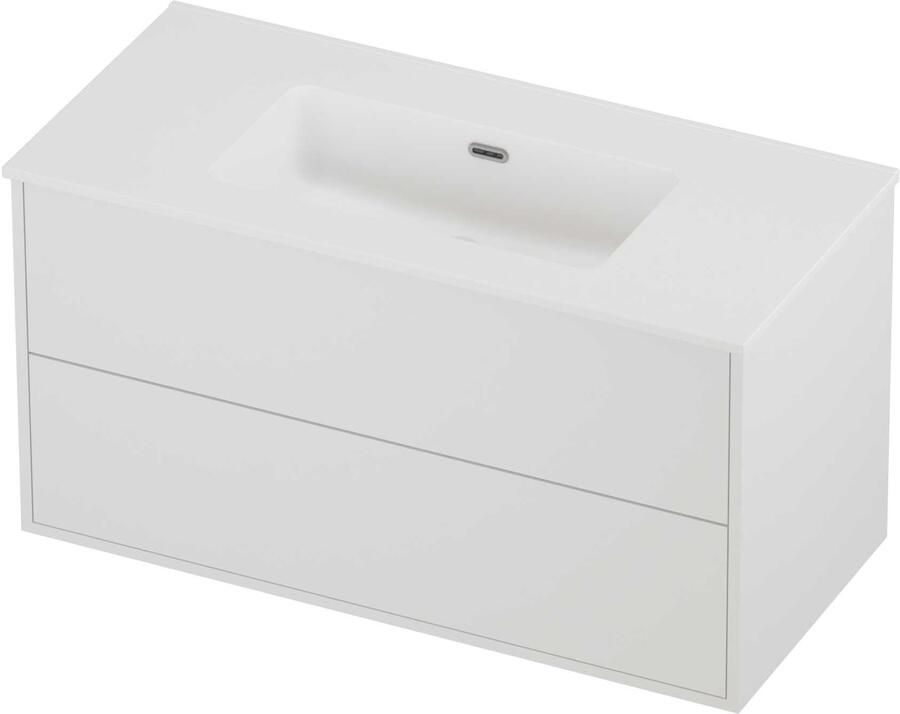 Proline Tribute Badmeubelset Porselein Elegant 2 Laden 100x46x54 cm Mat Wit Mat White