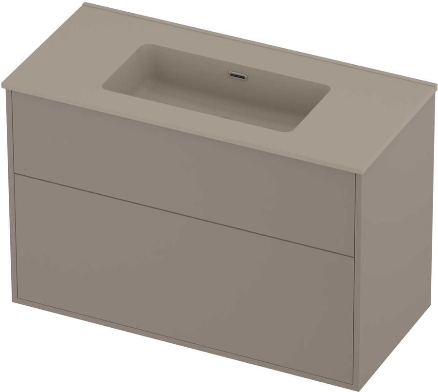 Proline Tribute Badmeubelset Porselein Elegant 2 Laden 100x46x67 cm Mat Crème Cotton Clay Beige