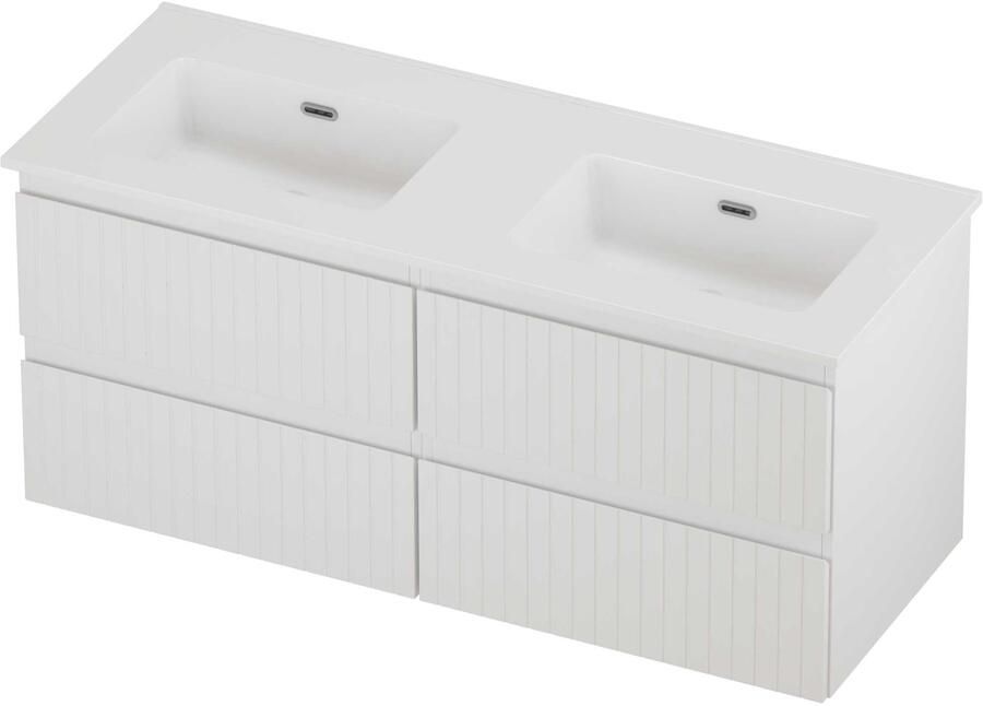 Proline Tribute Badmeubelset Porselein Elegant 4 Laden 120x46x54 cm Glans Wit Mat Wit
