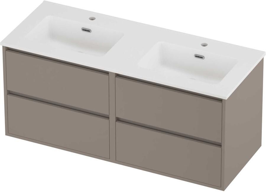 Proline Tribute Badmeubelset Porselein Elegant 4 Laden 120x46x54 cm Mat White Clay Beige