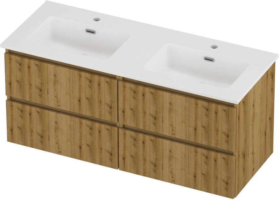 Proline Tribute Badmeubelset Porselein Elegant 4 Laden 120x46x54 cm Mat White Urban Oak