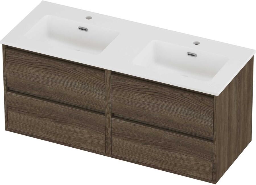 Proline Tribute Badmeubelset Porselein Elegant 4 Laden 120x46x54 cm Mat White Vital Oak