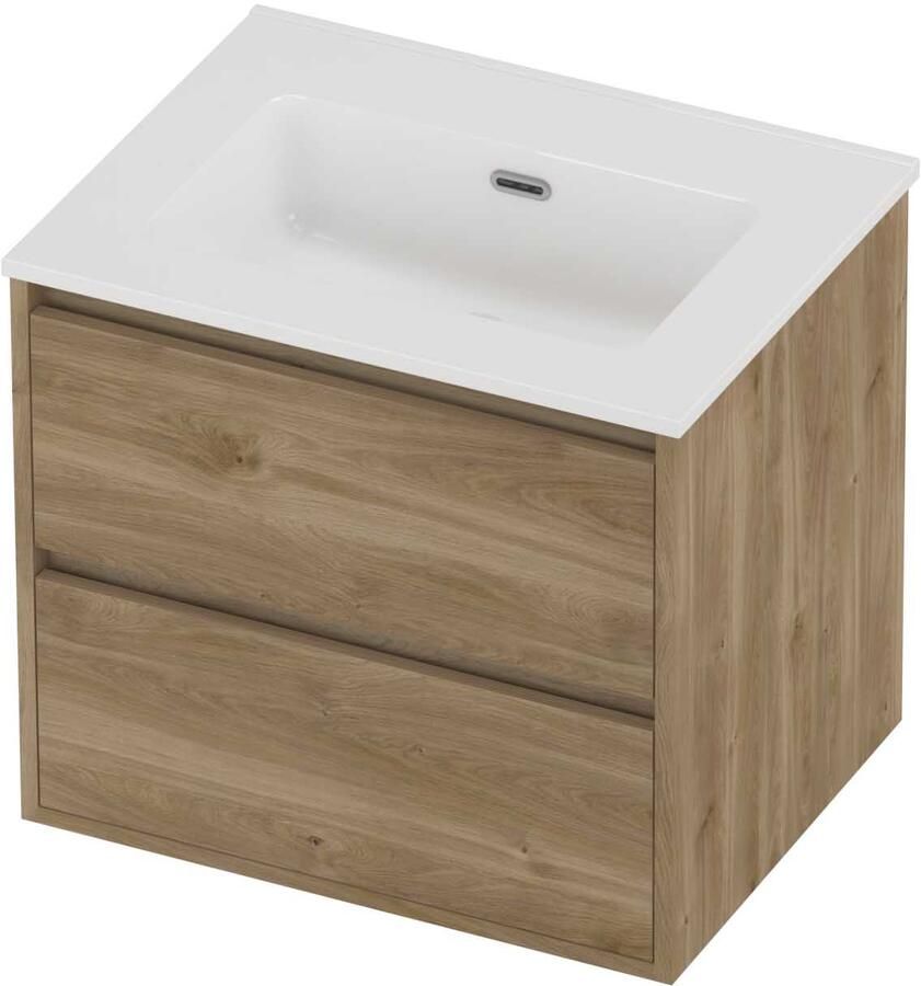 Proline Tribute Badmeubelset Porselein Elegant 60x46x54 cm Glans Wit Cider Oak