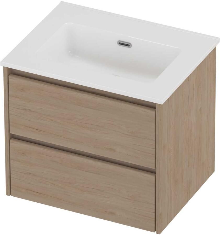 Proline Tribute Badmeubelset Porselein Elegant 60x46x54 cm Glans Wit Ideal Oak