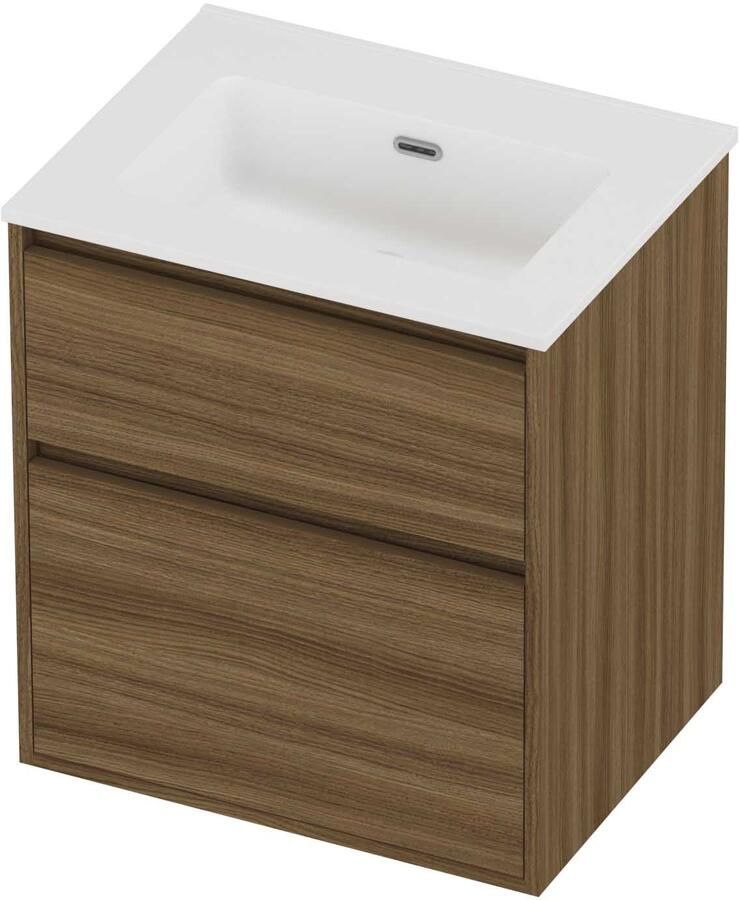 Proline Tribute Badmeubelset Porselein Elegant 60x46x67 cm Mat White Caramel Walnut