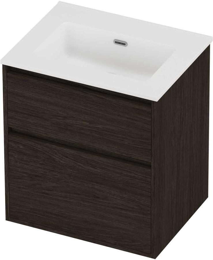 Proline Tribute Badmeubelset Porselein Elegant 60x46x67 cm Mat White Mokka Oak
