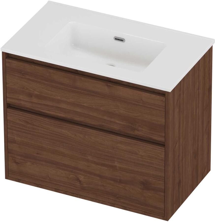 Proline Tribute Badmeubelset Porselein Elegant 80x46x67 cm Glans Wit Indian Walnut