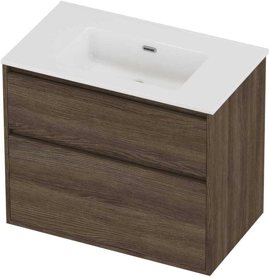 Proline Tribute Badmeubelset Porselein Elegant 80x46x67 cm Glans Wit Vital Oak