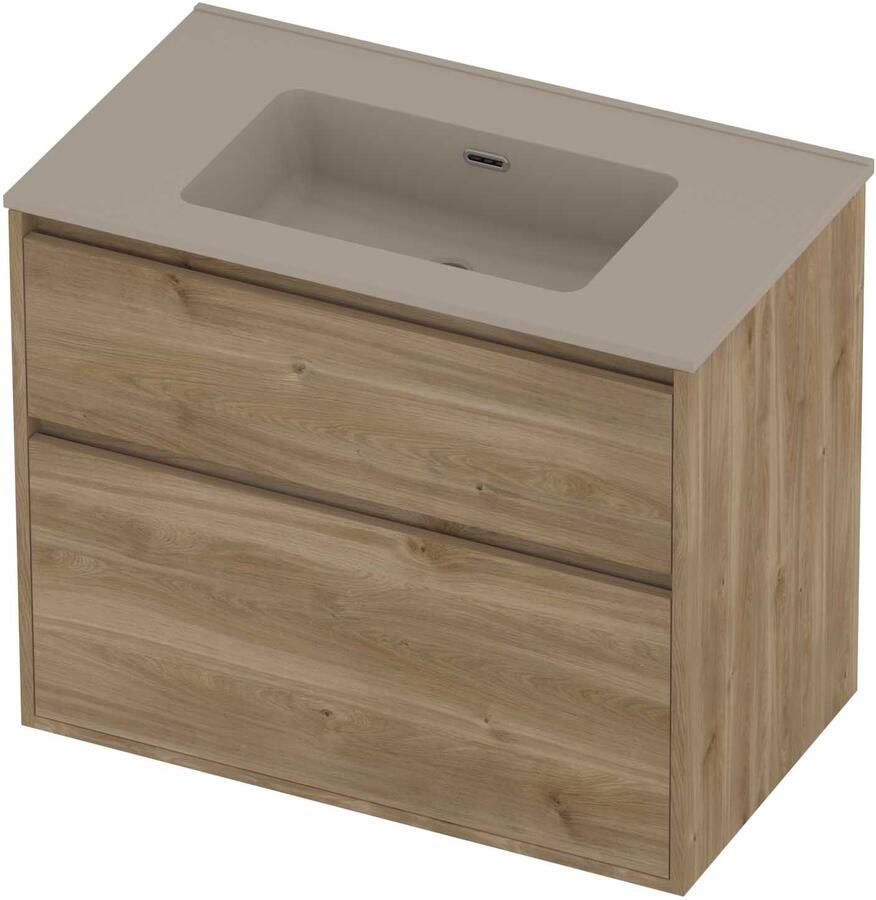 Proline Tribute Badmeubelset Porselein Elegant 80x46x67 cm Mat Crème Cotton Cider Oak