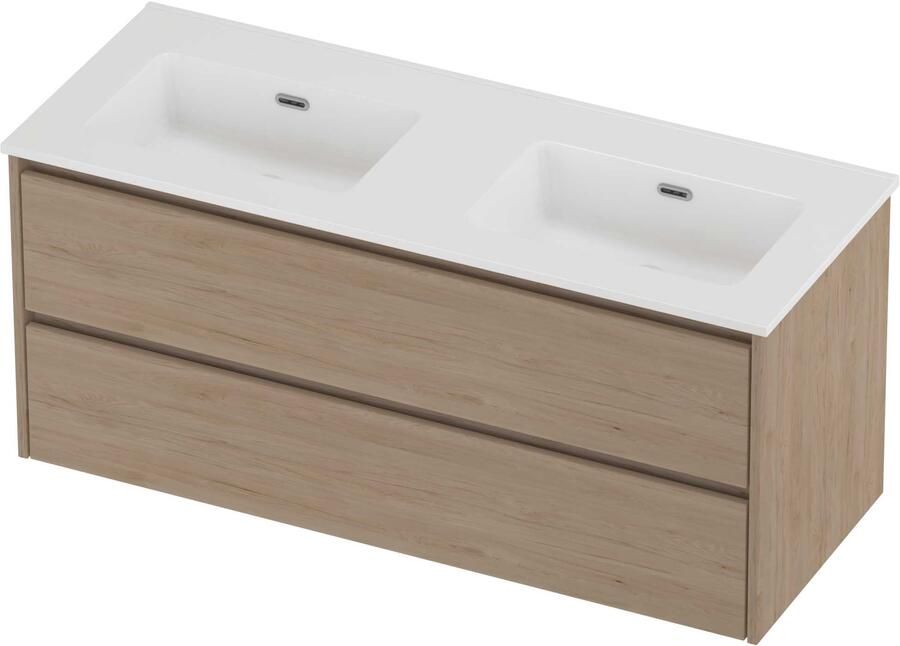 Proline Tribute Badmeubelset Porselein Elegant Dubbel 120x46x54 cm Glans Wit Ideal Oak