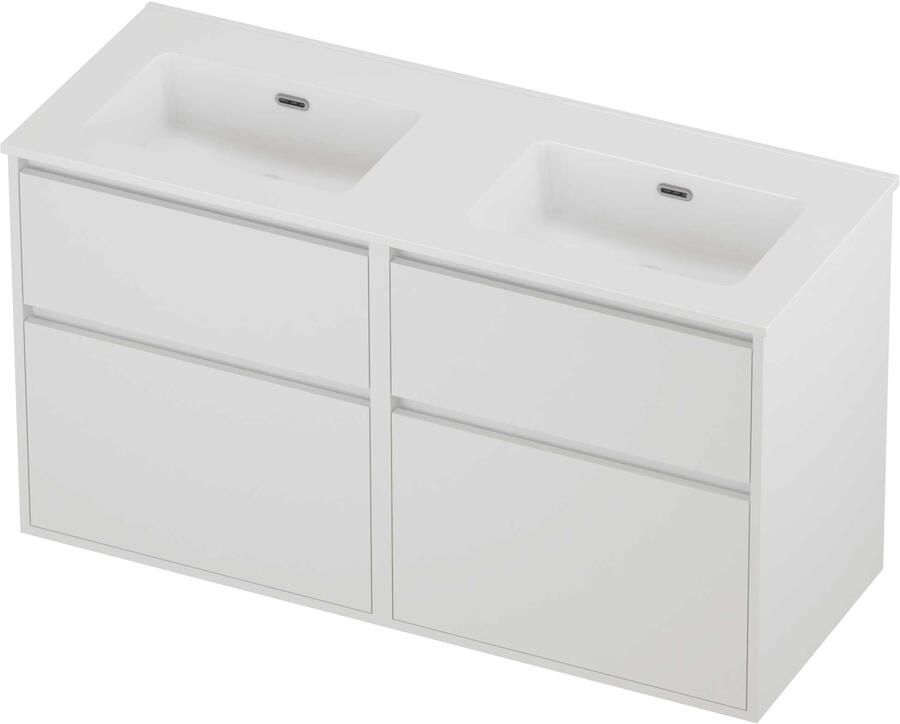 Proline Tribute Badmeubelset Porselein Elegant Dubbel 120x46x67 cm Glans Wit Mat White