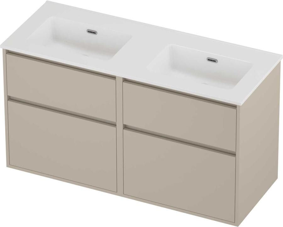 Proline Tribute Badmeubelset Porselein Elegant Dubbel 120x46x67 cm Glans Wit Soft Linen