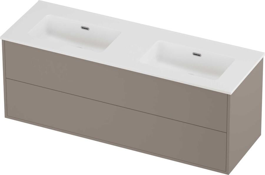 Proline Tribute Badmeubelset Porselein Elegant Dubbel 140x46x54 cm Mat White Clay Beige