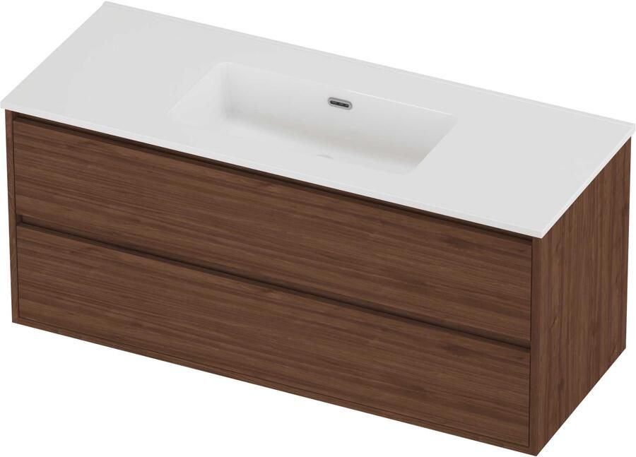 Proline Tribute Badmeubelset Porselein Elegant Enkel 120x46x54 cm Glans Wit Indian Walnut