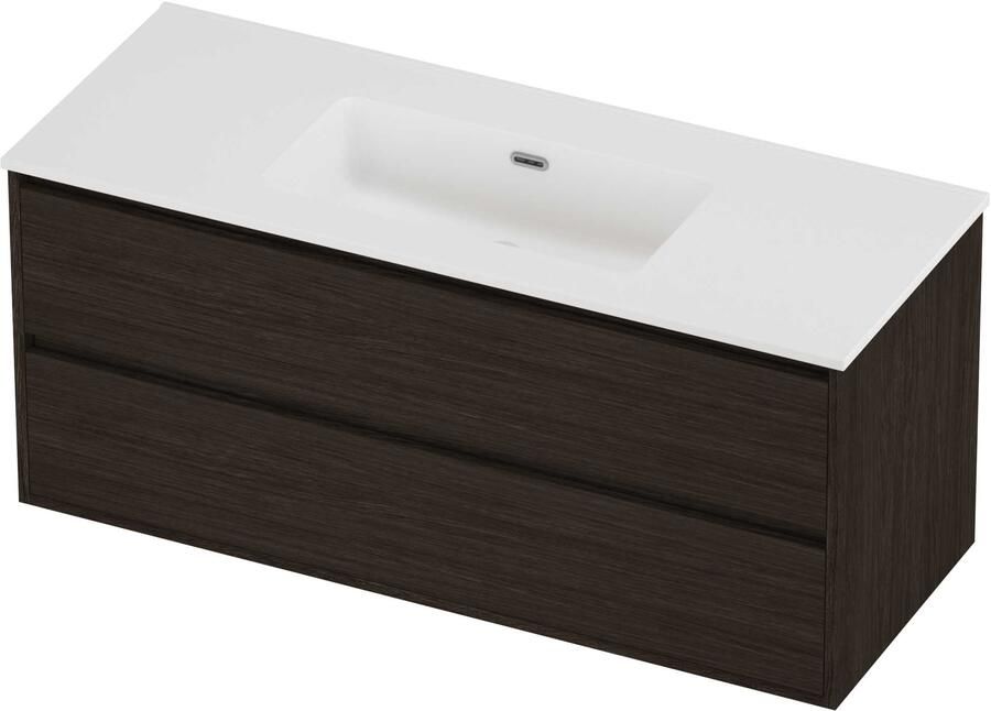 Proline Tribute Badmeubelset Porselein Elegant Enkel 120x46x54 cm Mat White Mokka Oak